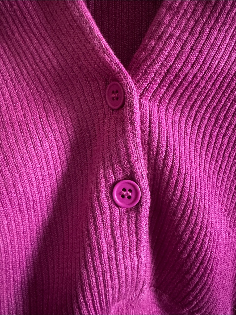 Monrow Twotone Rib Polo Top in Raspberry Rose Color size Medium - Picture 7 of 12